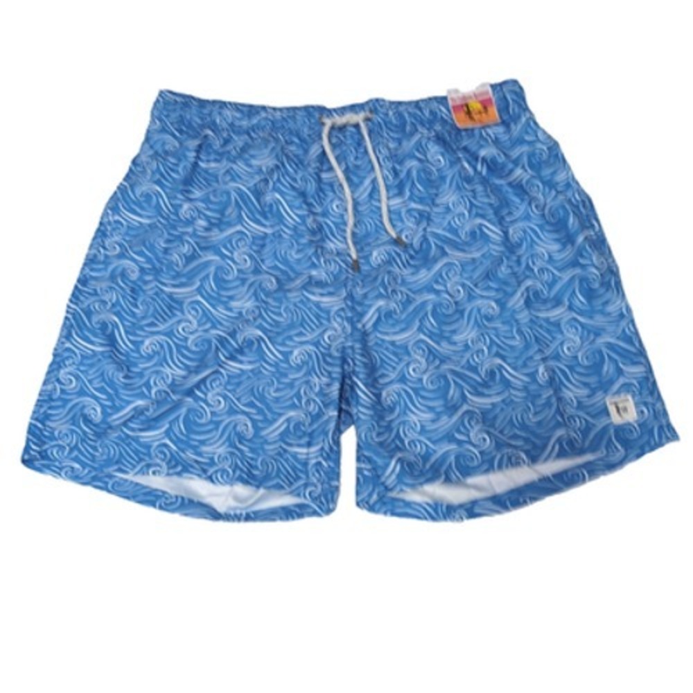 The Endless Summer Swim Trunks Shorts Mens XXL Blue Waves 5.5 in Surfer NEW NWT